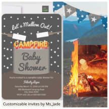 Låt oss se en gult ut Marshmallow Campfire Baby Sh