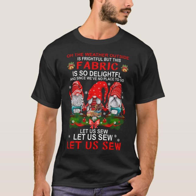 Låt oss se jul på Sew Gnomes T Shirt (Framsida)