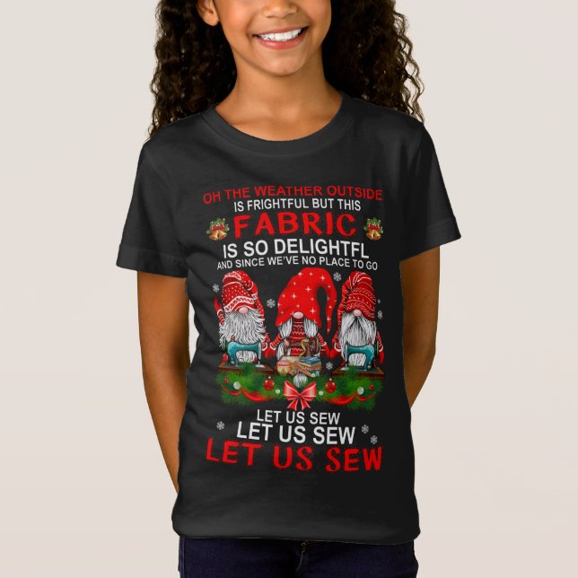 Låt oss se jul på Sew Gnomes T Shirt (Framsida)