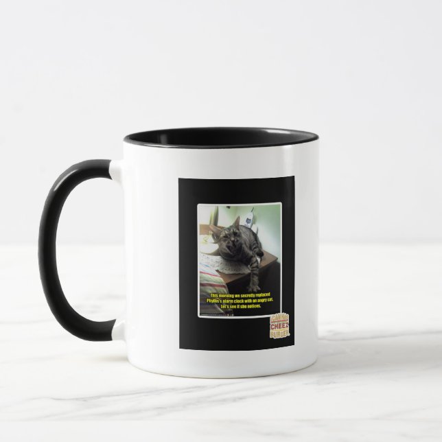 Låt oss se om hon märker det. mugg (Vänster)