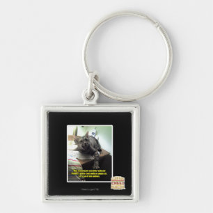 Låt oss se, om hon märker fyrkantig silverfärgad nyckelring