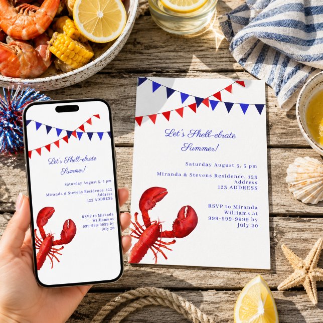 Låt oss shell-ebrate sommarfest kust inbjudningar (Skapare uppladdad)
