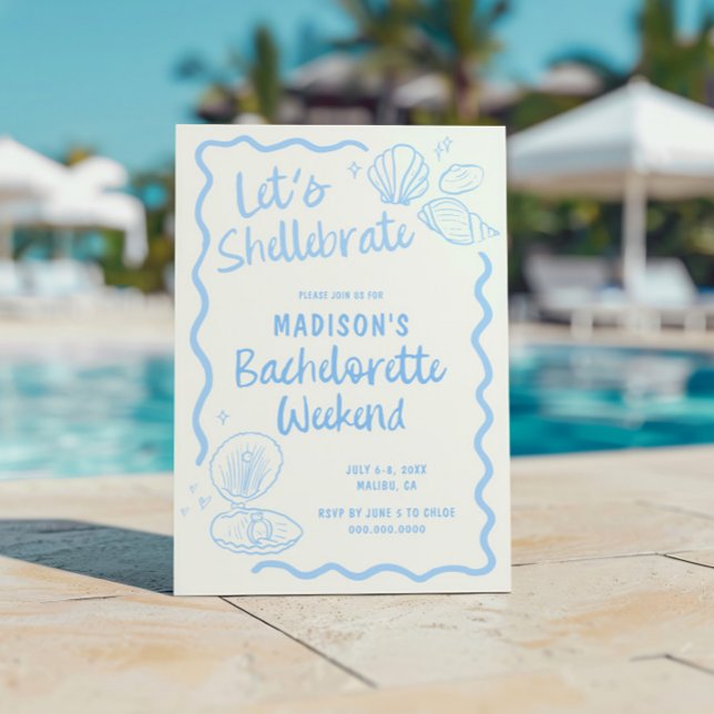 Låt oss Shellebrate Bachelorette Inbjudningar (Skapare uppladdad)