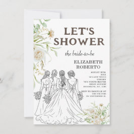 Låt oss Shower Elizabeth Pampas Grass Möhippa Inbjudningar