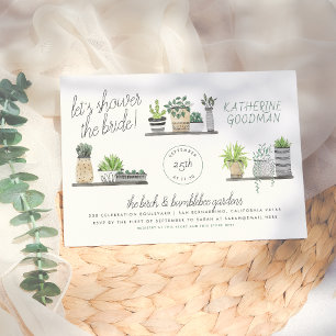 Låt oss Shower Modern Greenery HousePlant Inbjudningar