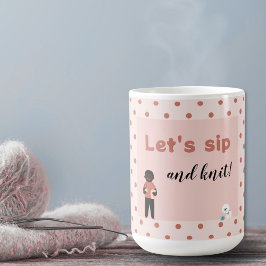 Låt oss sip och sticka med citattecken av hund kaffemugg