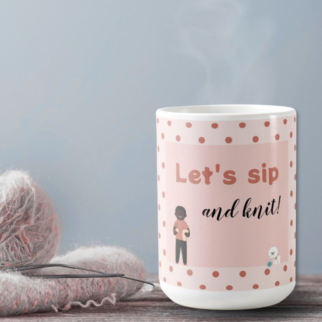 Låt oss sip och sticka med citattecken av hund kaffemugg (Skapare uppladdad)