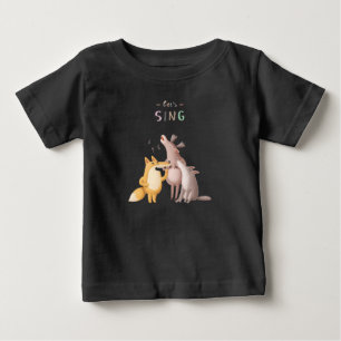 Låt oss Sjunga Woodland Animal Acapella Baby T-shi T Shirt