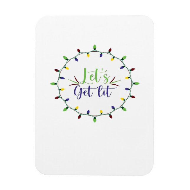 Låt oss Skaffa Lit Funny jul Ljus Festive Holid Magnet (Vertikal)