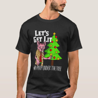 Låt oss Skaffa Lit Funny jul Pajamas Stoner Kattun T Shirt