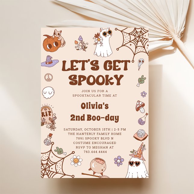 Låt oss Skaffa Spooky Halloween Cute 2:a födelseda Inbjudningar (Skapare uppladdad)