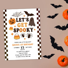 Låt oss Skaffa Spooky Halloween Cute Birthday Inbjudningar