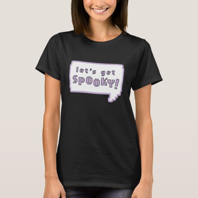 "Låt oss Skaffa Spooky!" Pastel Goth T Shirt (Framsida)