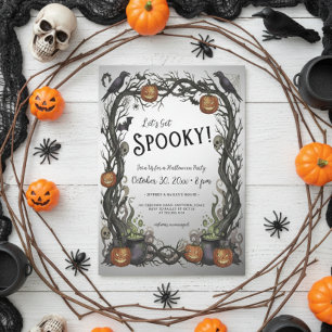 Låt oss Skaffa Spooky Pumpkin & Vines Halloween fe Inbjudningar