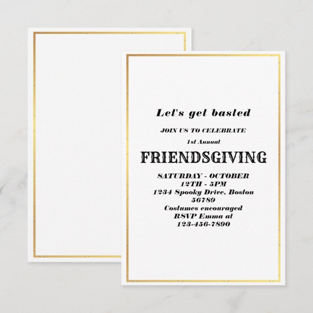 Låt oss skaka | Inbjudan till väninna (Fram/baksida)