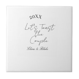 Låt oss skåla för det förlovade brudparet bröllops kakelplatta