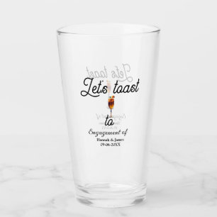 Låt oss skåla för förlovningsfest namn datum glas