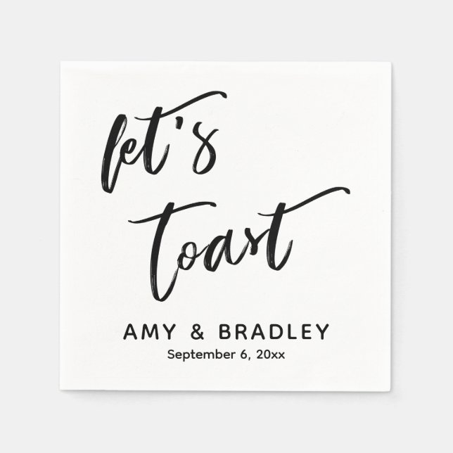 Låt Oss Skåla Handstil Typografi Bröllop Pappersservett (Framsidan)