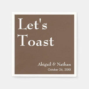 Låt oss skåla Mocha Bröllop Elegant Minimalistisk Pappersservett