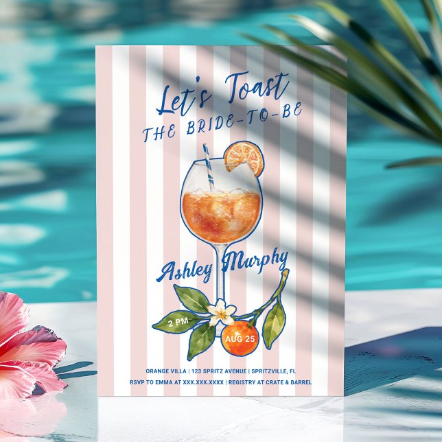 Låt oss skåla Orange Spritz Bröllopsdusch Inbjudningar (Skapare uppladdad)