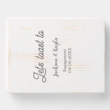 Låt oss skåla på förlovningsfest namndatum elegant