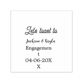 Låt oss skåla på förlovningsfest namndatum elegant självfärgande stämpel