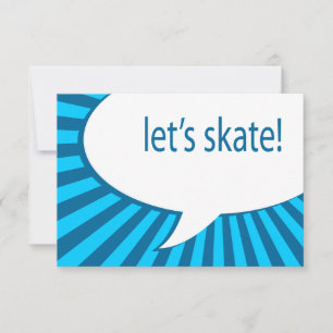 låt oss skate! tecknad tal bubbla inbjudningar