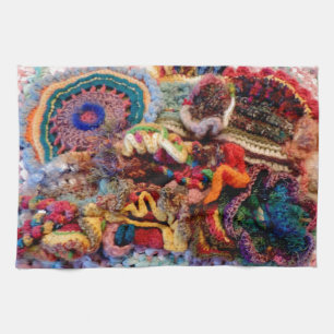 Låt oss Skevningsbart Crochet Design Photo Kökshandduk