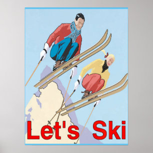 Låt oss Ski Poster