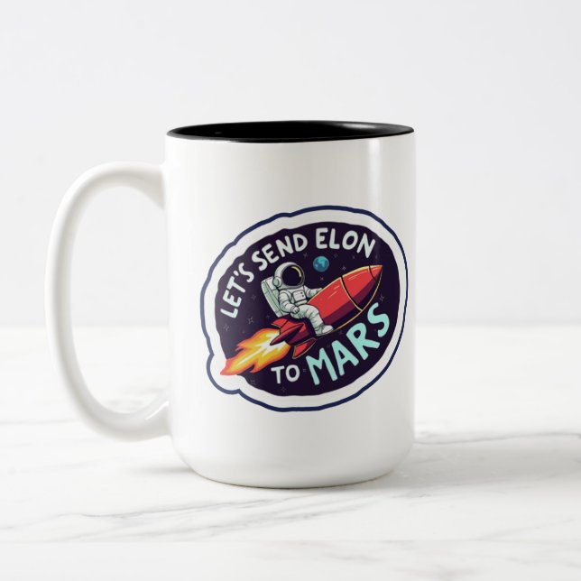 Låt oss Skicka Elon till Mars Mugg (Vänster)