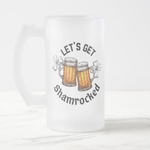 Låt oss Skuggad St. Patrick's Day Frostat Ölglas