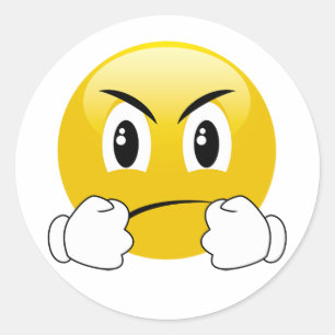 Låt oss slåss att slå Emoji klistermärkear Runt Klistermärke