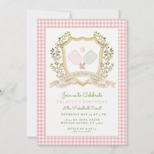 Låt oss Slått domstolen   Preppy Pickle Boll Birth Inbjudningar