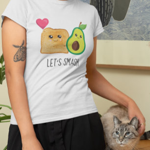 Låt oss Smash Heart Avocado Toast Kärlek Alla hjär T Shirt