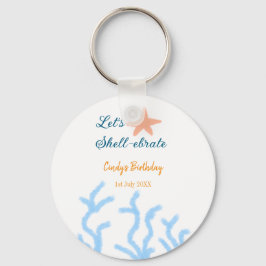 Låt oss snäcka under havets blå födelsedag nyckelring