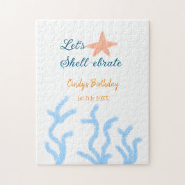 Låt oss snäcka under havets blå födelsedag pussel