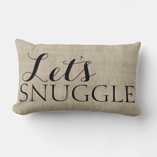 Låt oss Snugel Rustic Burlap-utseendet Lumbarkudde (Framsida)
