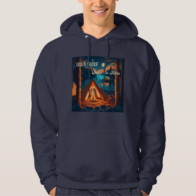 Låt oss sova under stjärnorna | Campingkonst Hoodie (Framsida)