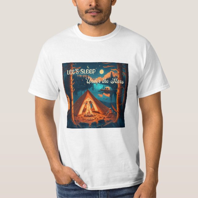 Låt oss sova under stjärnorna | Campingkonst T Shirt (Framsida)