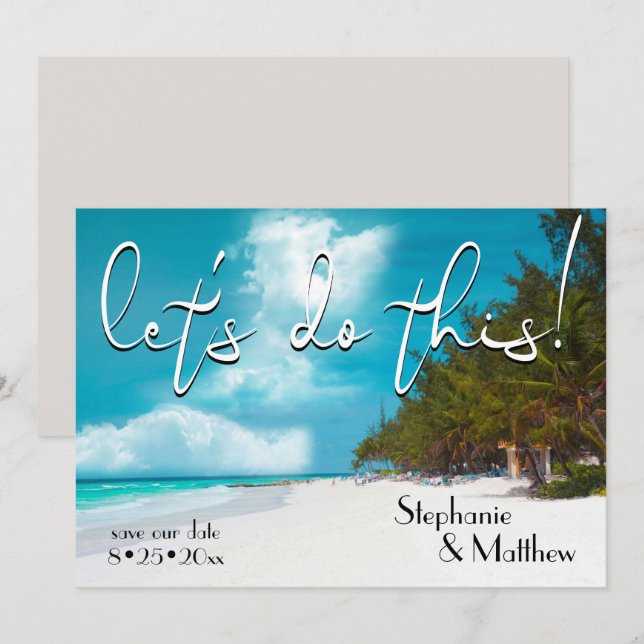 Låt oss Spara datum i den här bågen Inbjudningar (Fram/baksida)