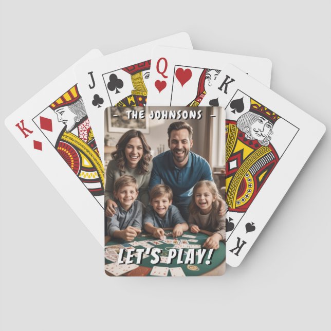 Låt oss Spela! Anpassat familjefoto för personlig Casinokort (Baksidan)
