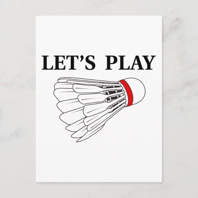 Låt oss spela badminton vykort (Framsida)