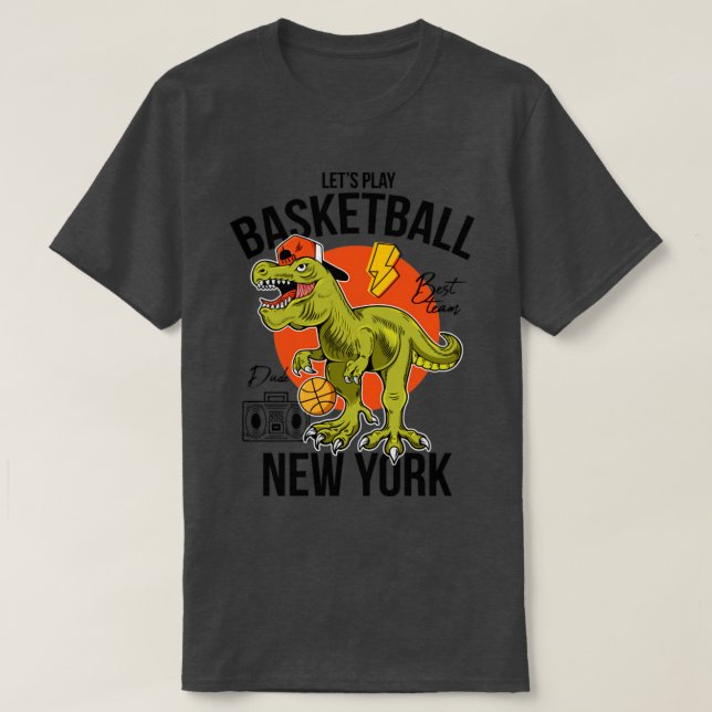 Låt oss spela basketboll vid New York T Shirt (Design framsida)