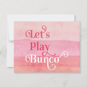 Låt oss spela Bunco Rosa Modernt Inbjudningar