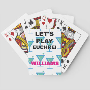 Låt oss Spela Euchre! Martini Design Casinokort