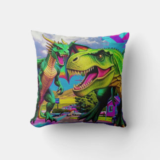 Låt oss spela - Grön drak och dinosaurie Kudde