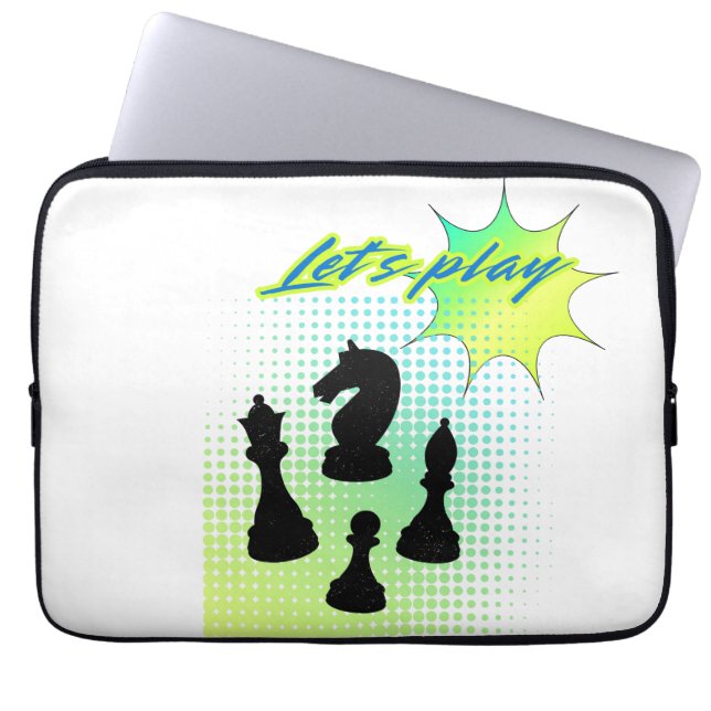 Låt oss spela schack laptop fodral (Framsidan)