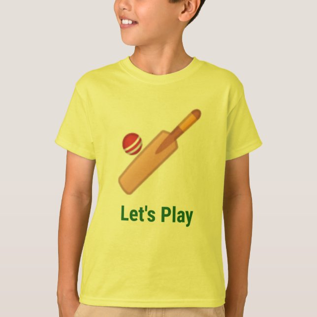 Låt oss spela upp cricket t shirt (Framsida)