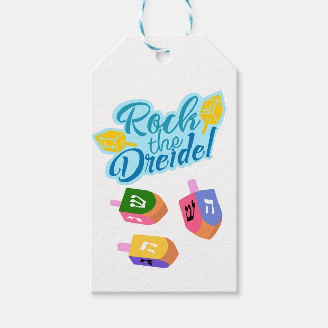 Låt oss Spela upp Dreidel Presentetikett (Framsidan)