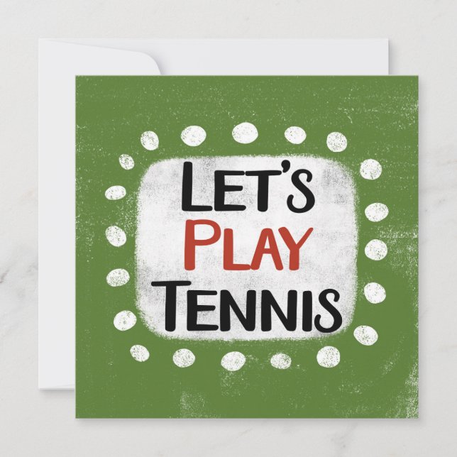 Låt oss Spela upp Tennis-hälsningskort Kort (Framsida)
